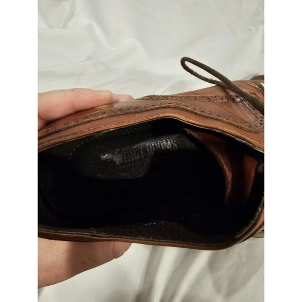 Stacy‎ Adams Comfort Plus Dress shoes Size 7.5 M Brown Leather Wing Tips
